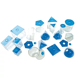 Geometriai testek átlátszó (kék) kicsi