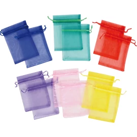 Színes organza tasak, 12 db
