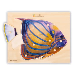 Realisztikus fa puzzle, hal