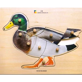 Realisztikus fa puzzle, kacsa