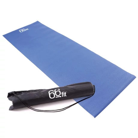66fit Yoga Mat Plus jógaszőnyeg, 6mm x 61 cm x 183 cm, ajándék táskával, kék