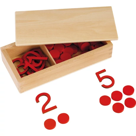 Montessori fa számok és korongok