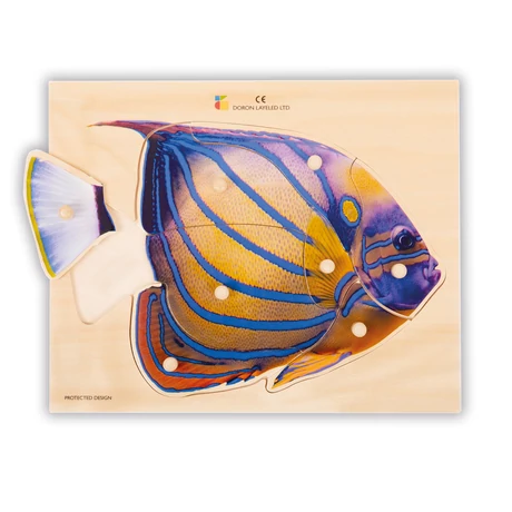 Realisztikus fa puzzle, hal
