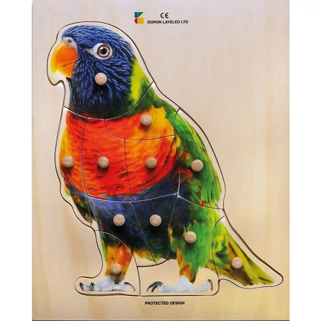 Realisztikus fa puzzle, papagáj