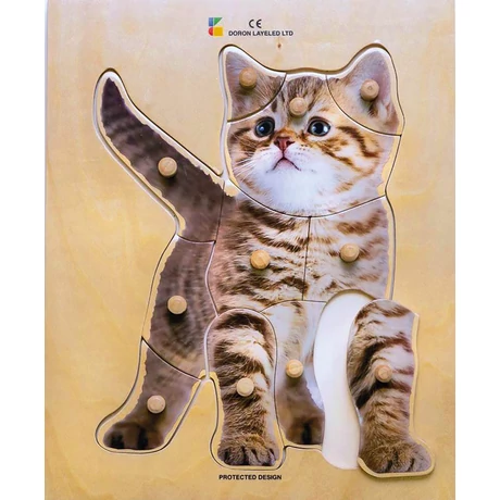 Realisztikus fa puzzle, macska