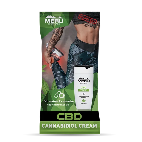 Meru - CBD - Kannabisz, regeneráló sportkrém - 8 ml