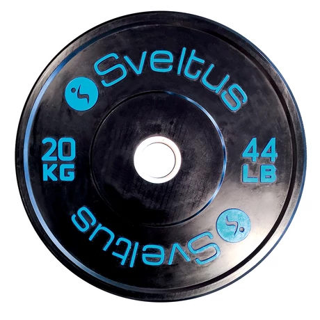 Sveltus olimpiai gumírozott, fém súlytárcsa súlyemeléshez, 20 kg