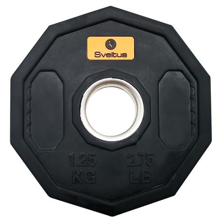 Sveltus olimpiai kezdő gumírozott, fém súlytárcsa súlyemeléshez, 1,25 kg