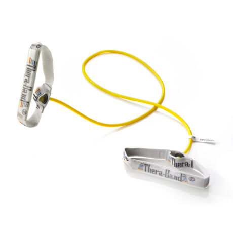 TheraBand™ Erősítő gumikötél flexibilis fogantyúval 1,4 m, gyenge, sárga