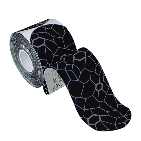 Theraband kineziológiai tape 5 cm x 25,4 cm fekete/szürke mintával (20 db) - előre levágott