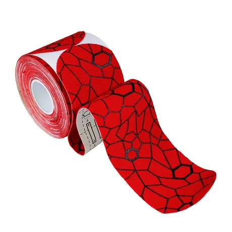 Theraband kineziológiai tape 5 cm x 25,4 cm piros/fekete mintával (20 db) - előre levágott