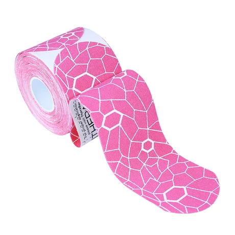 Theraband kineziológiai tape 5 cm x 25,4 cm rózsaszín/fehér mintával (20 db) - előre levágott