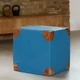 ARTZT Vintage Cube - kocka zsámoly, 50 cm x 50 cm x 50 cm, kék